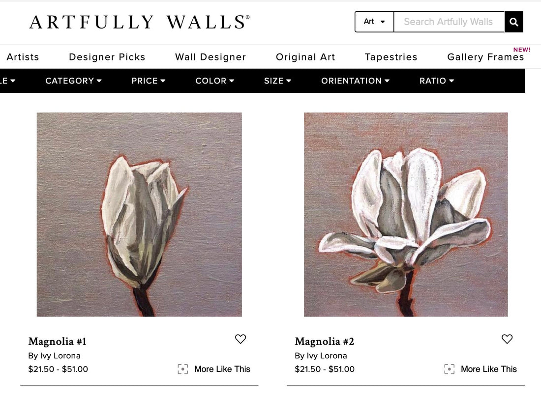 Magnolia Art Prints now available at Artfully Walls