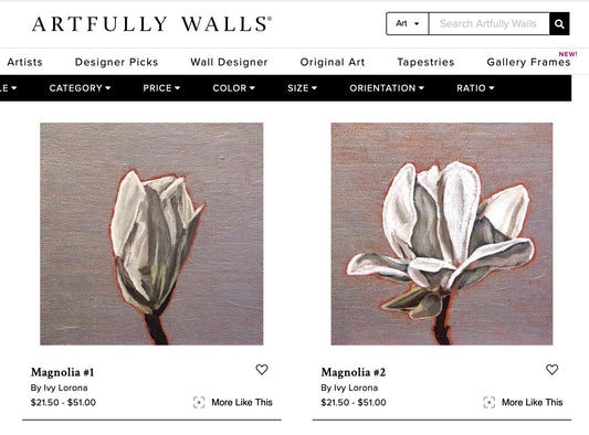 Magnolia Art Prints now available at Artfully Walls