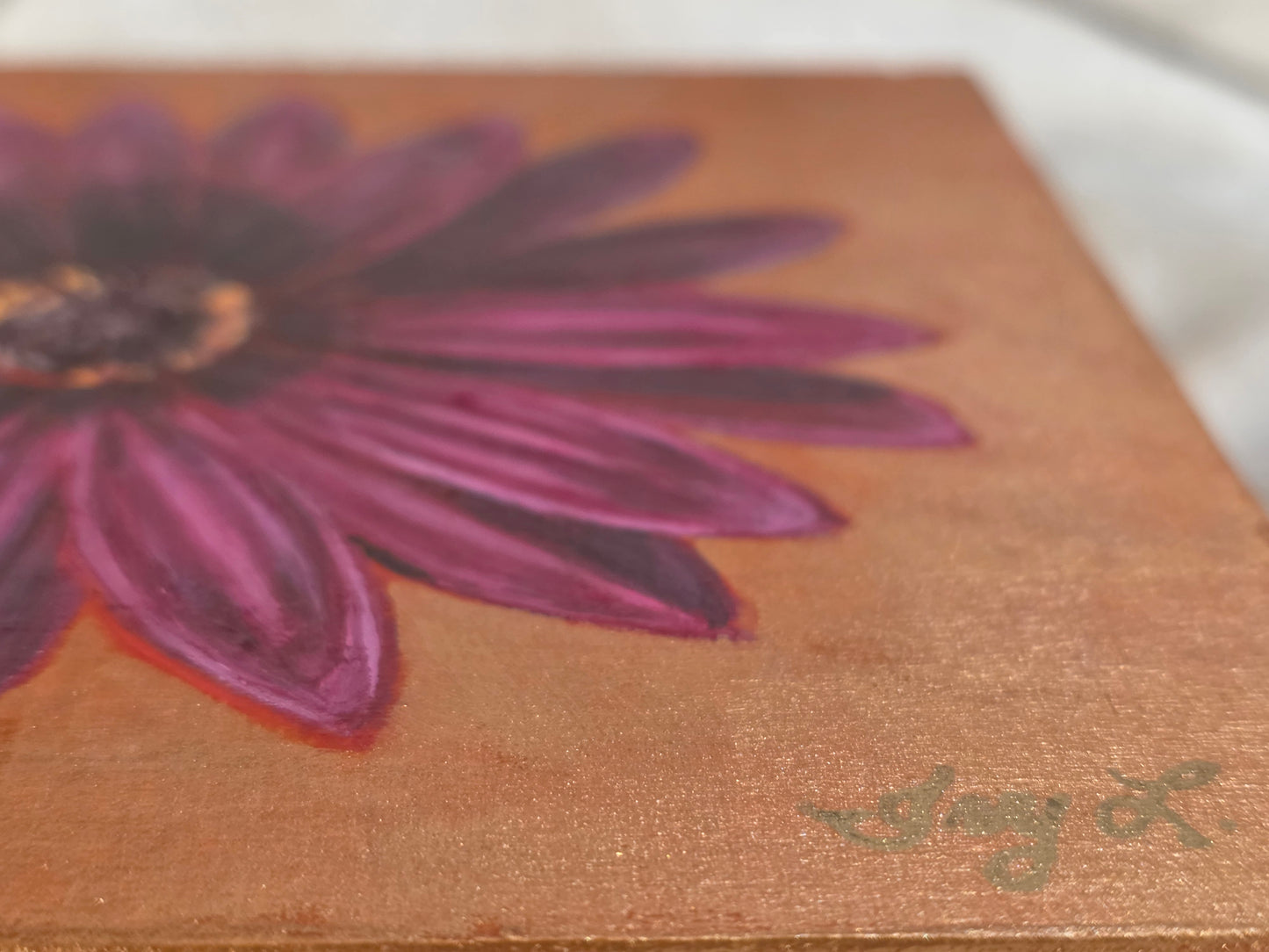 Original Painting – Purple African Daisy, 6 x 6 in.