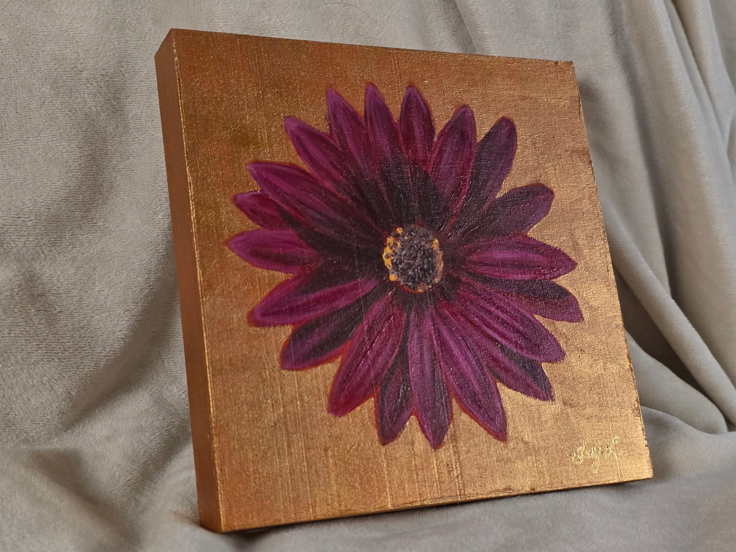 Original Painting – Purple African Daisy, 6 x 6 in.