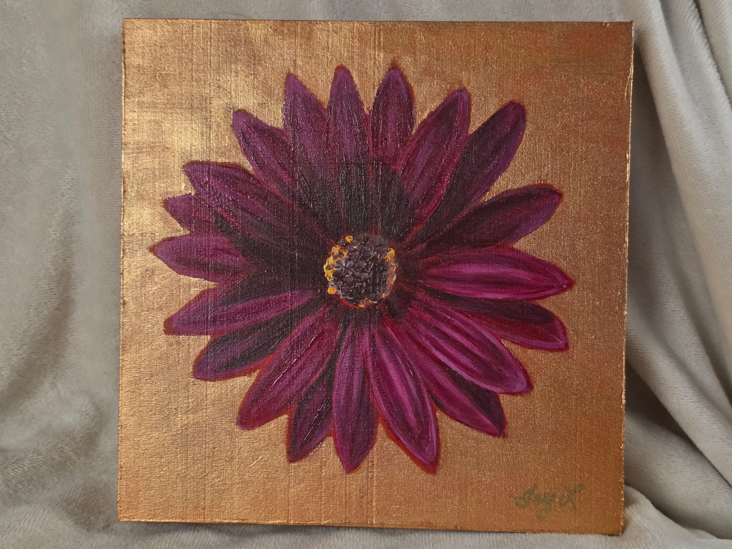 Original Painting – Purple African Daisy, 6 x 6 in.