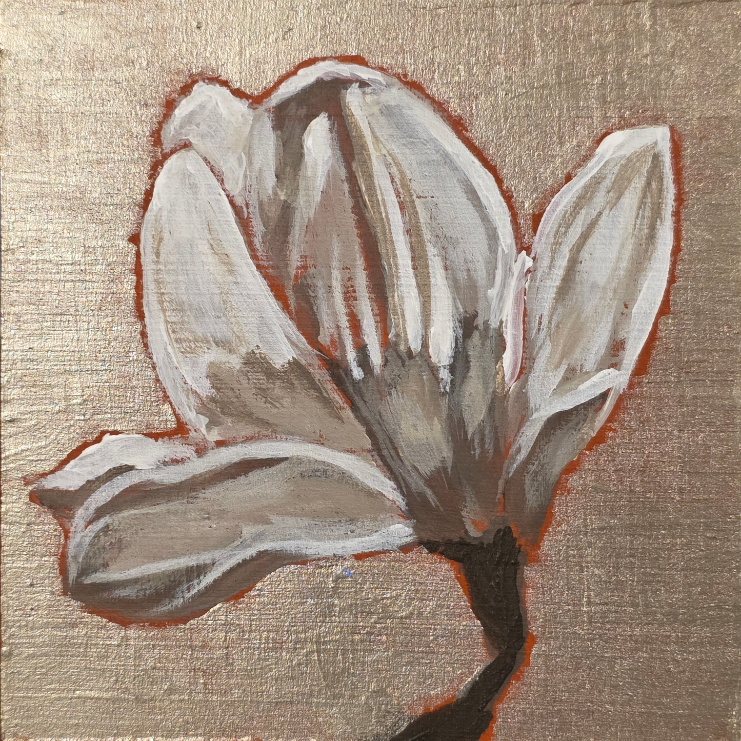 Original Painting – Magnolia #3, 4 inches by 4 inches