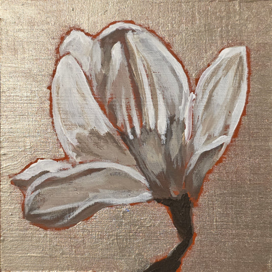 Original Painting – Magnolia #3, 4 inches by 4 inches