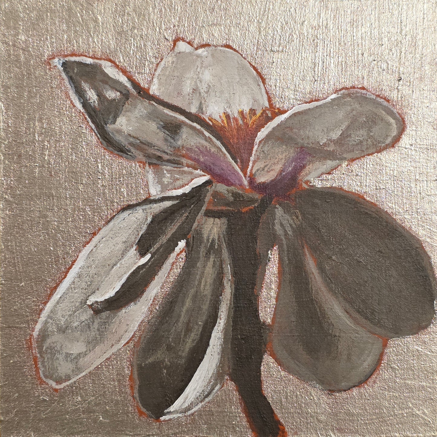 Original Painting – Magnolia #4, 4 inches by 4 inches