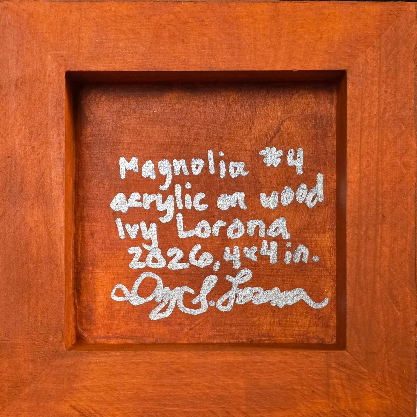 Original Painting – Magnolia #4, 4 inches by 4 inches